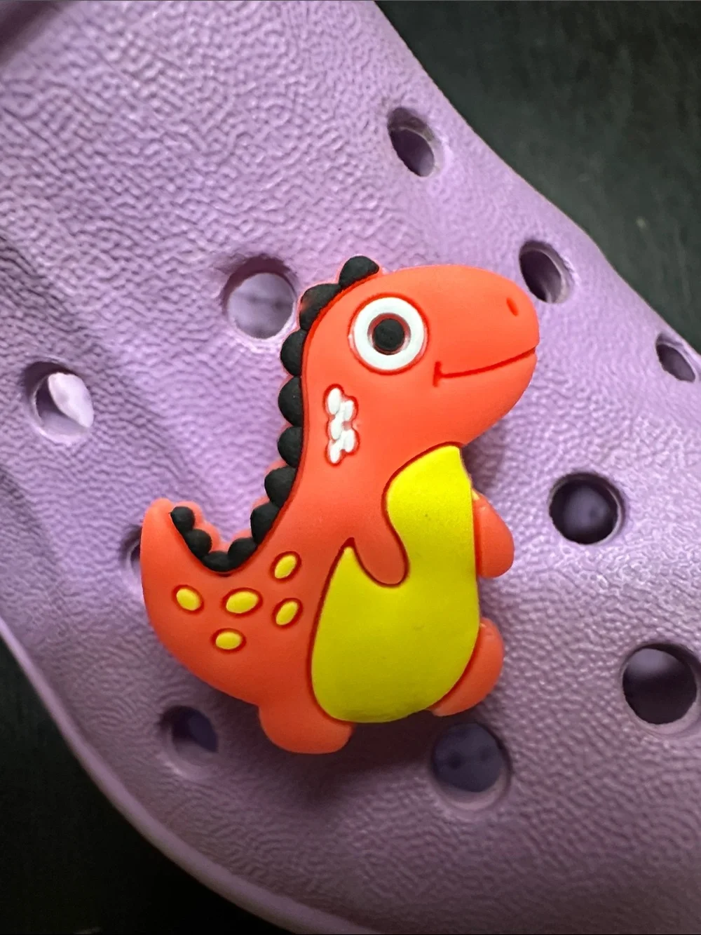 Jibbitz Orange & Yellow Dinosaur Shoe Charm